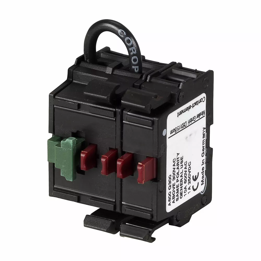Cutler-Hammer M22-K02SMC10 M22 contact block, 22.5 mm, Front, Screw, Button: Black, SMCB, 2NC, IP66, NEMA 4X, 13
