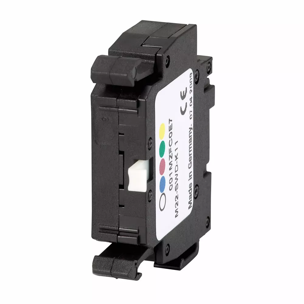 Cutler-Hammer M22-SWD-K11 M22 Front Mount Contact Module, without LEDs, 1 contacts, Front Mounting, Eight-pole for SmartWire-DT Network, Light Color Green