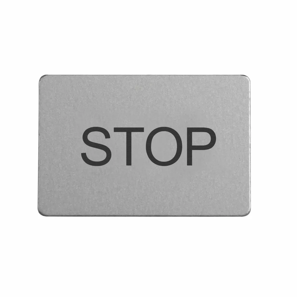 Cutler-Hammer M22-XST-GB0 M22 pushbutton legend plate insert, M22 Modular Pushbutton Legend Plate Insert, 22.5 mm, Inscription: STOP/ GB0, IP66, NEMA 4X, 13