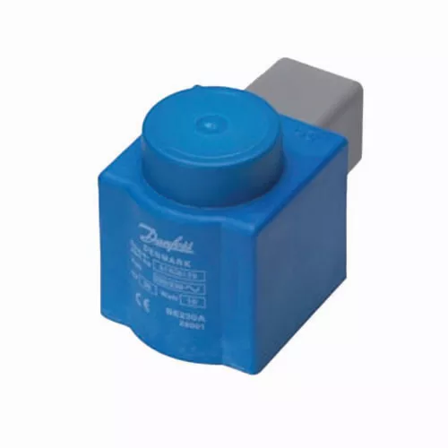 Danfoss 018F6185 120V 60Hz Coil with DIN Plug and Cap – Reliable Solenoid Valve Coil for HVAC and Refrigeration Systems