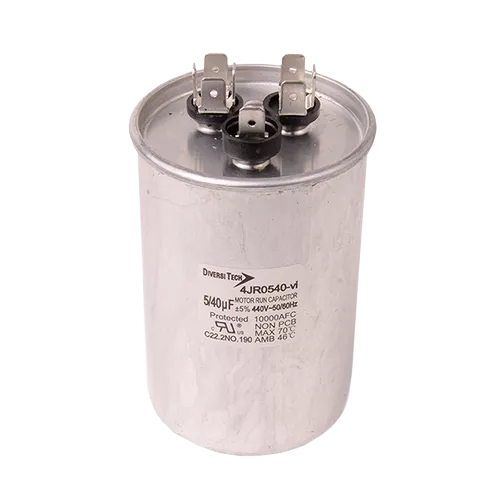 DiversiTech 4JR0540 Round Dual Run Capacitor, 40+5 MFD, 440V