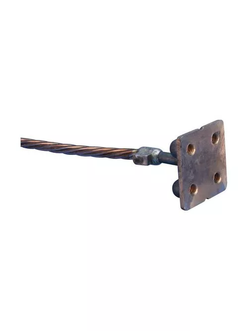 Erico B532A2Q48 Ground Point Assembly, SS Configuration, B1612Q Ground Plate, 4/0 Stranded, 48" Cable