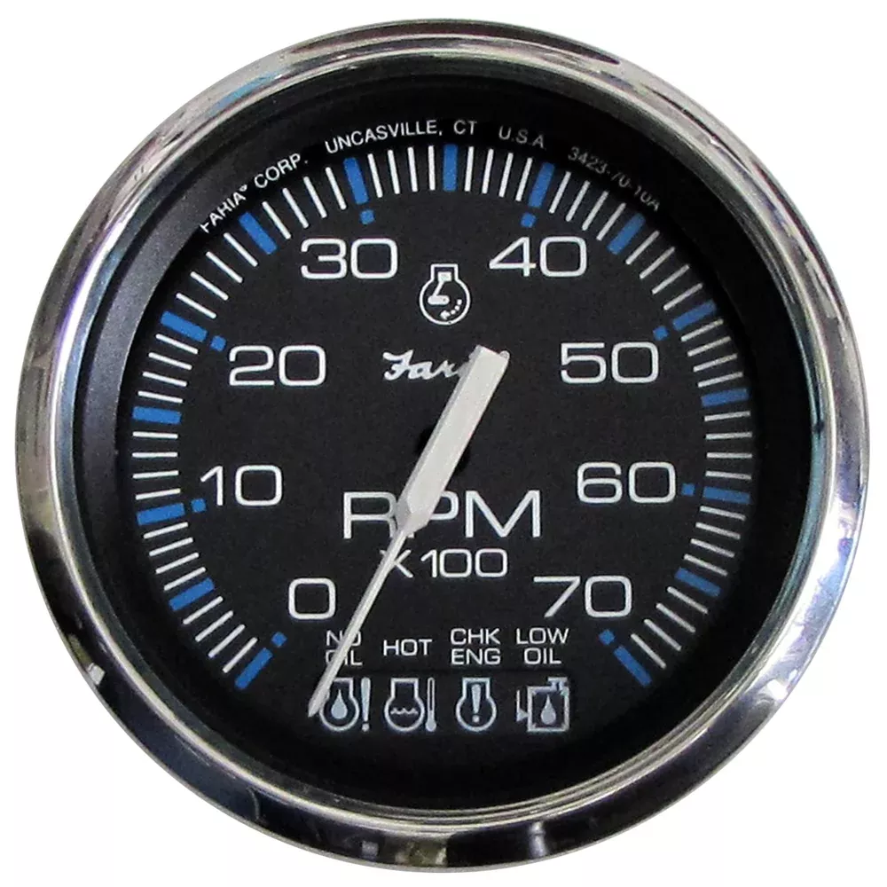 Faria Chesapeake Black SS 4" Tachometer w/Systemcheck Indicator - 7000