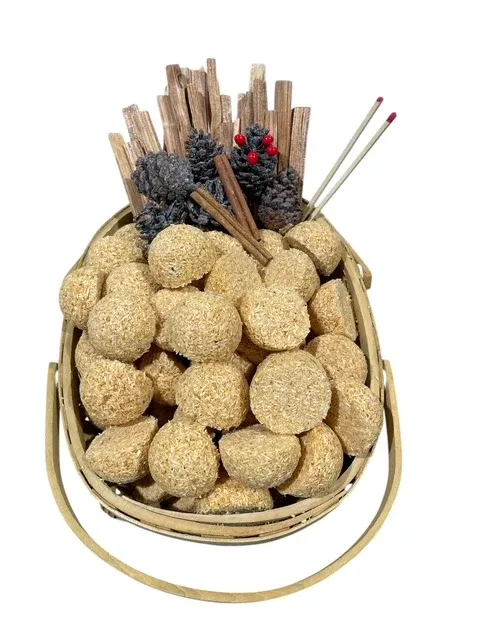 FireStarter Gift Basket-50 Fire-Starting Nuggets, Fatwood and Color Co