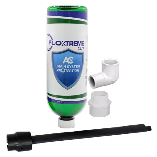 FloXtreme 24/7 Automatic A/C Drain Line Cleaner (Positive Pressure) – Clean Algae, Mold & Pollen in HVAC Drain Lines (6 Pack)