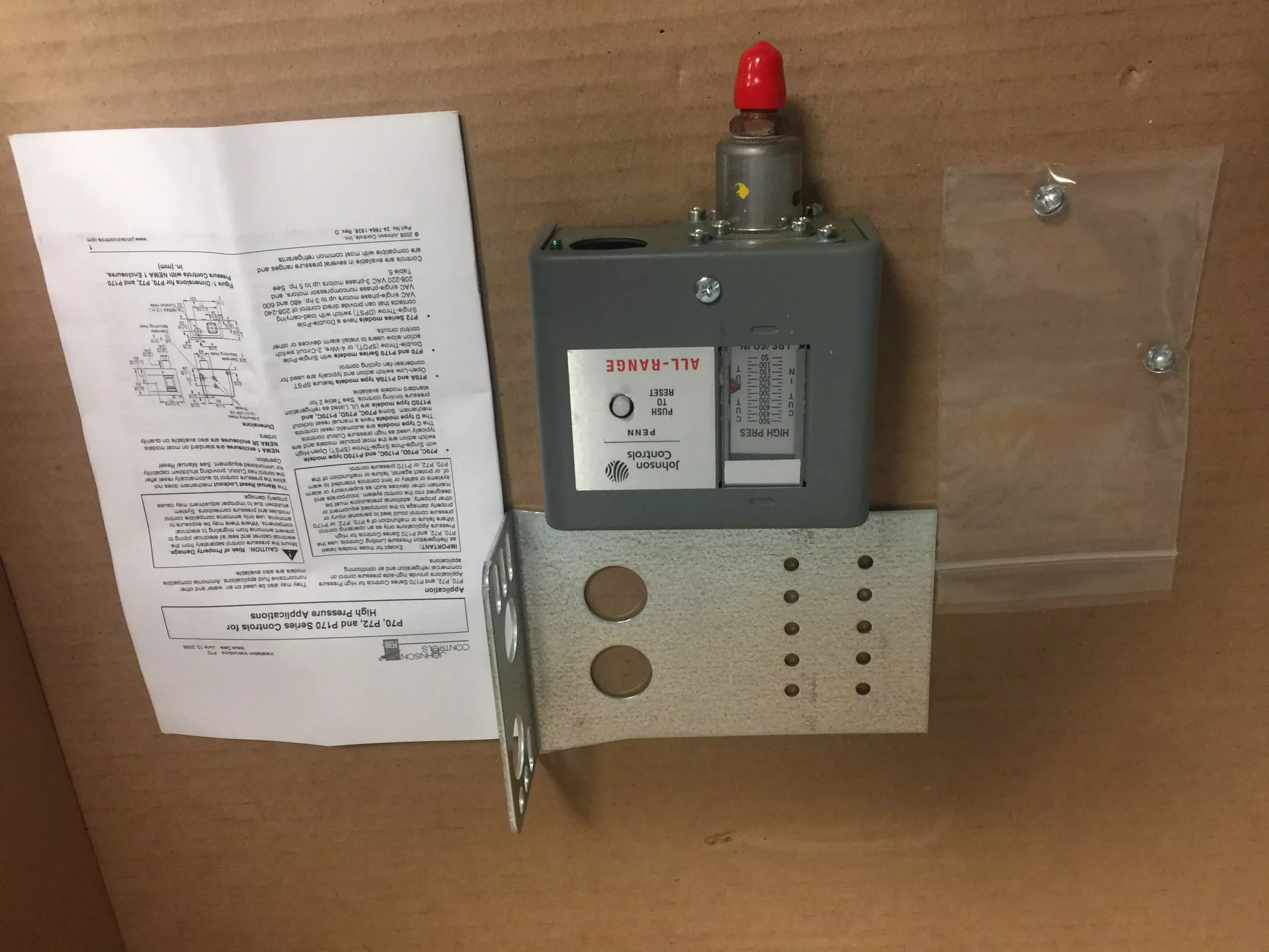 High Pressure Cut-Out Control; 1/4" Male Flare Connector