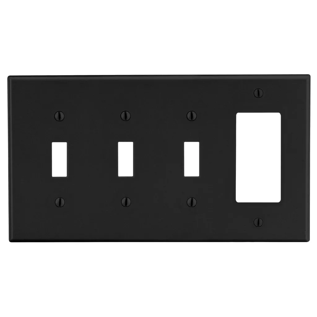 HPW P326BK WALLPLATE, 4-G, 3) TOG 1