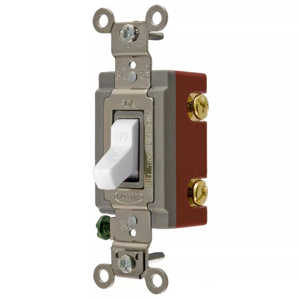 Hubbell CS1222WU SWITCH, COM, DP, 20A 120/277V, WH, USA