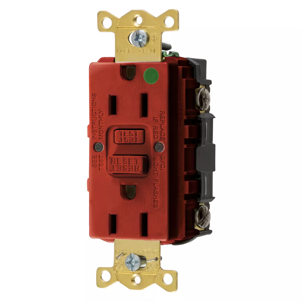 Hubbell GFRST82R15A COMM HG SELF TEST GFR RED