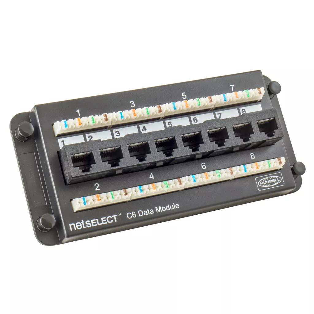 Hubbell NSODM8C6 8-Port Category 6 Network Data Module