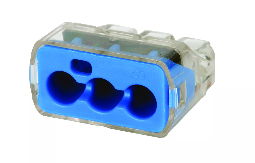 Ideal 30-1039 Push-In Wire Connector, 10AWG 3-Port (50/Box)