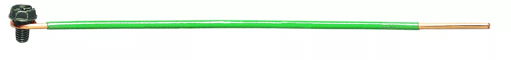 Ideal 30-3394 10" #12 Solid Grounding Pigtail w/ Loop & Ground Screw, Stripped End (50/Bag)