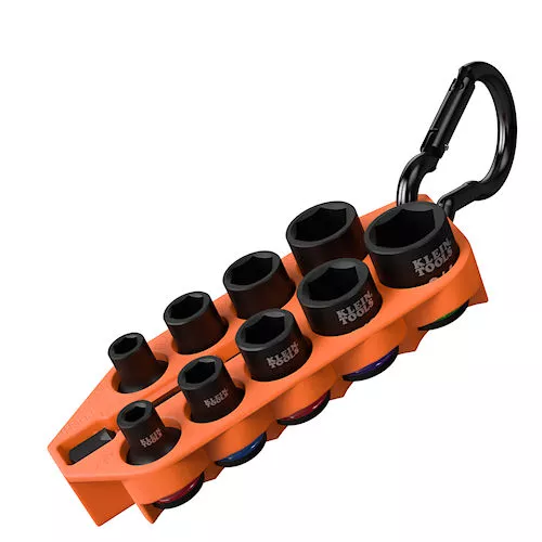 Klein 33809 Grab-And-Go Impact Socket Set, SAE, 10-Piece