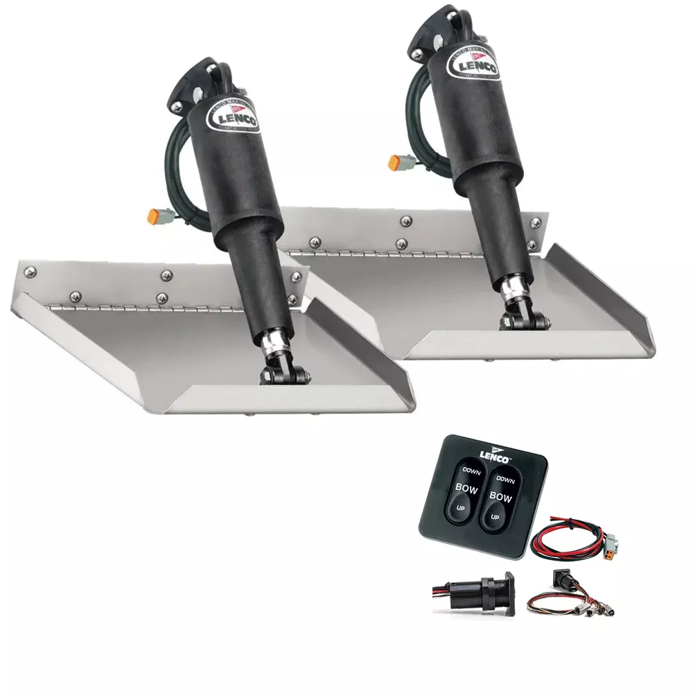 Lenco 12 x 12 Edgemount Trim Tab Kit wStandard Tactile Switch Kit 12V 15106102