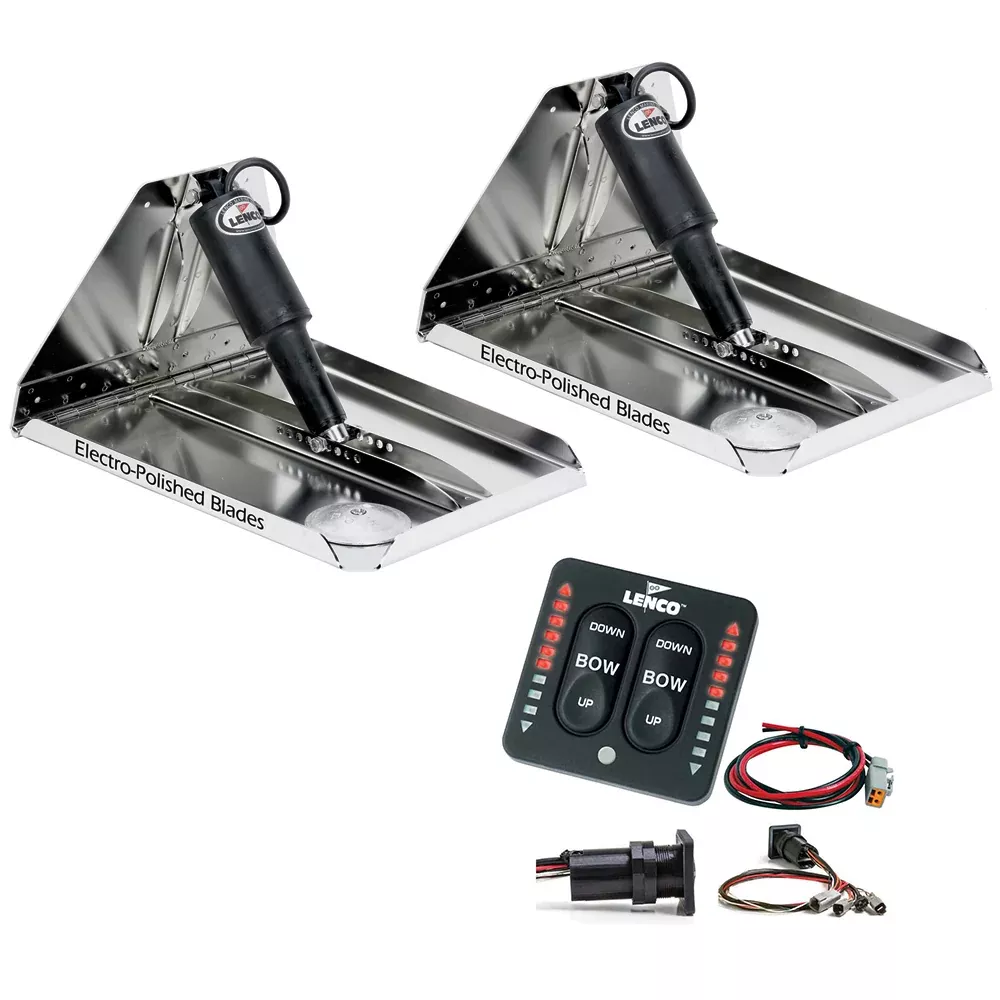 Lenco 16" x 12" Heavy Duty Performance Trim Tab Kit w/LED Indicator Sw