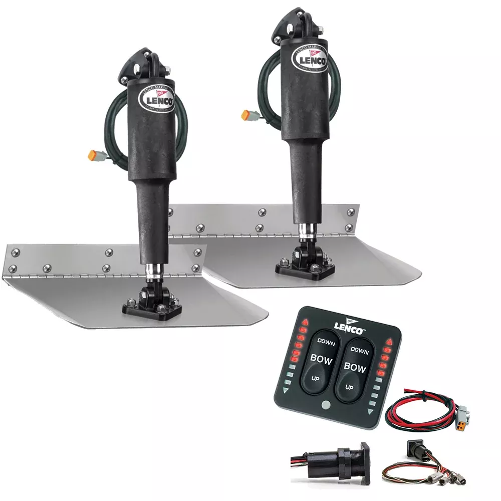 Lenco 9" x 9" Standard Trim Tab Kit w/LED Indicator Switch Kit 12V [TT