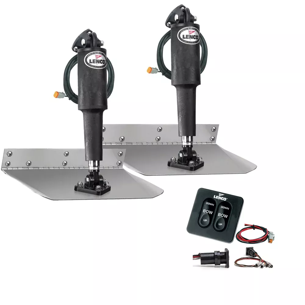 Lenco 9 x 9 Standard Trim Tab Kit wStandard Tactile Switch Kit 12V TT9X9