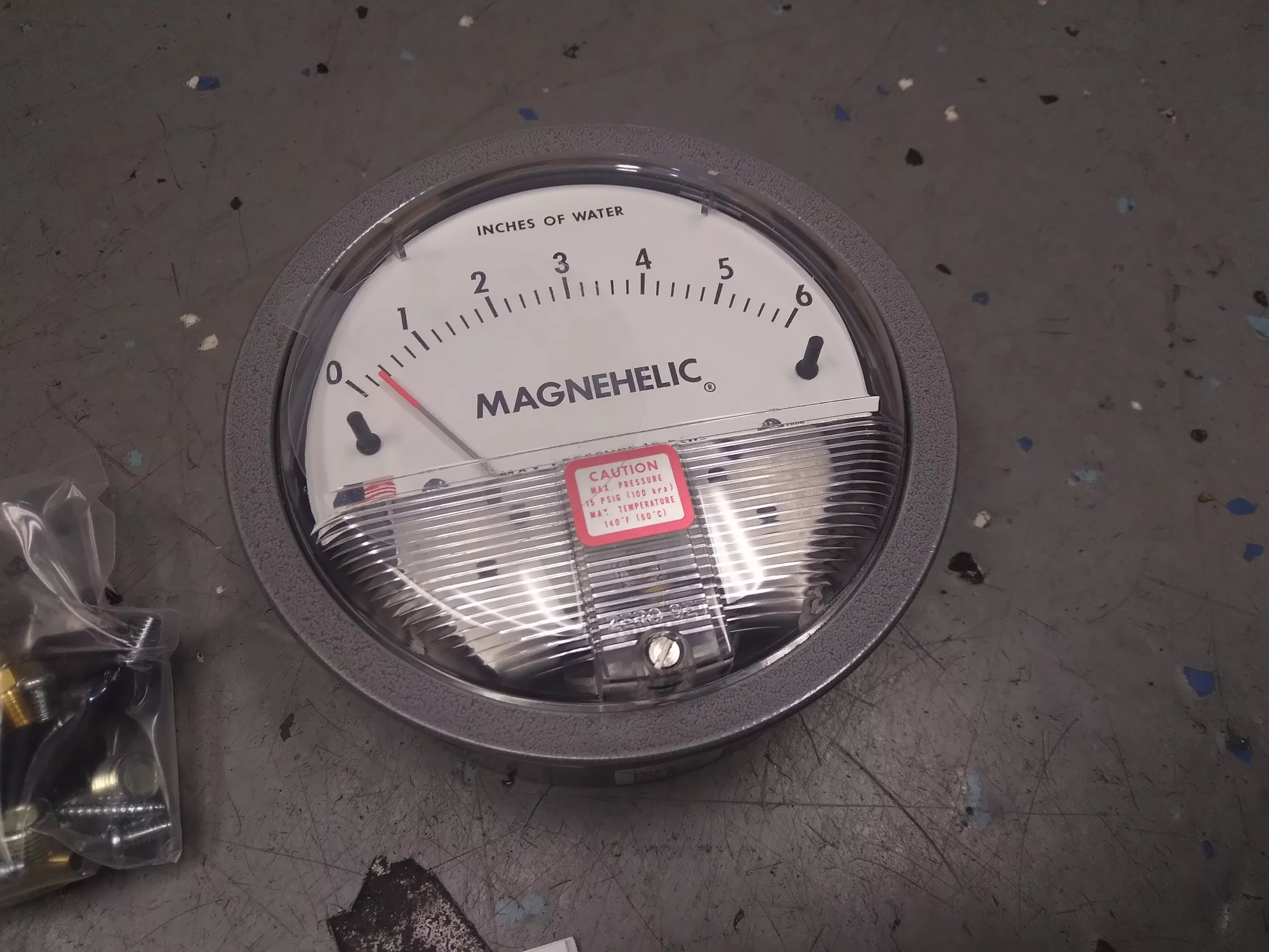 Magnehelic Differential Pressure Gauge.Type 0 to 6" WC