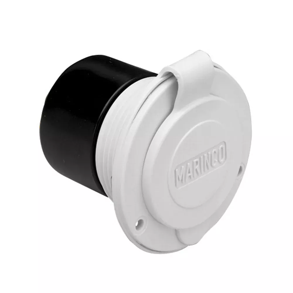 Marinco 15A 125V On-Board Charger Inlet - Front Mount - White [150BBIW
