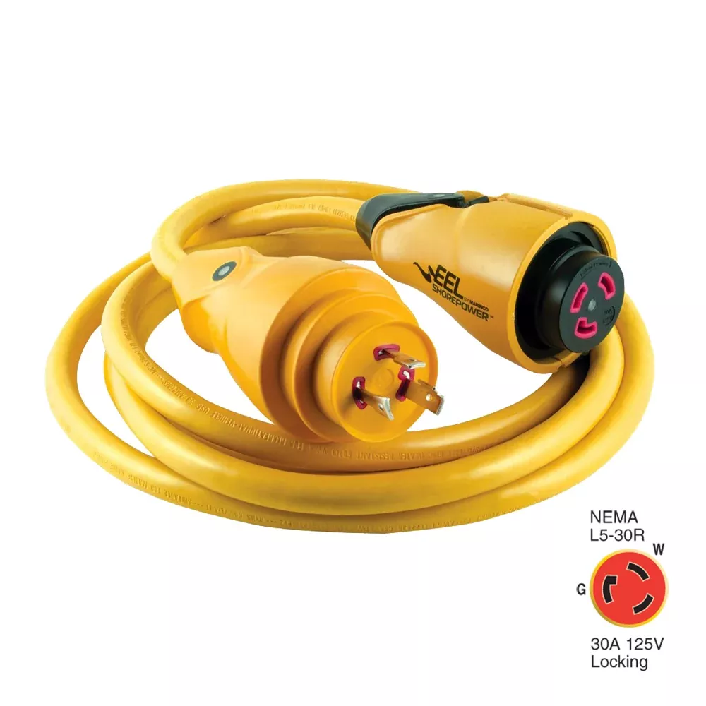 Marinco CS30-12 EEL 30A 125V Shore Power Cordset - 12' - Yellow [CS30-