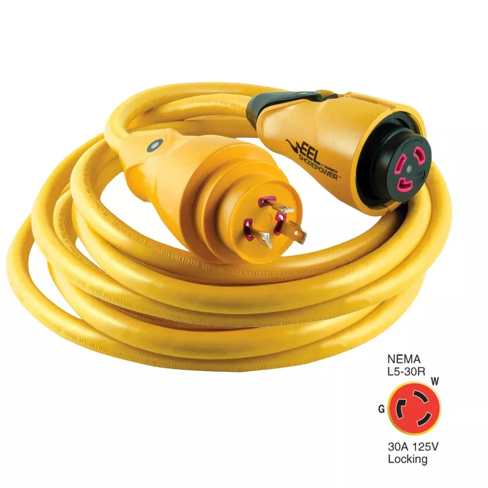 Marinco CS30-50 EEL 30A 125V Shore Power Cordset - 50' - Yellow [CS30-