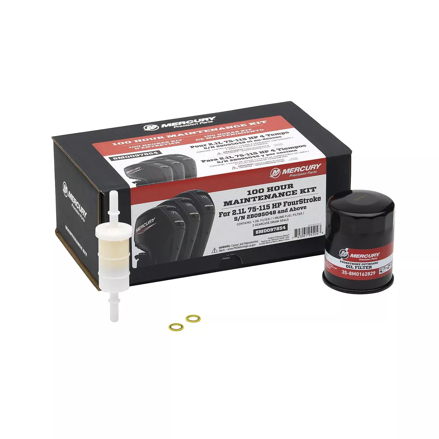 Mercury 75-115 HP 2.1L FourStroke 100 Hour Maintenance Kit