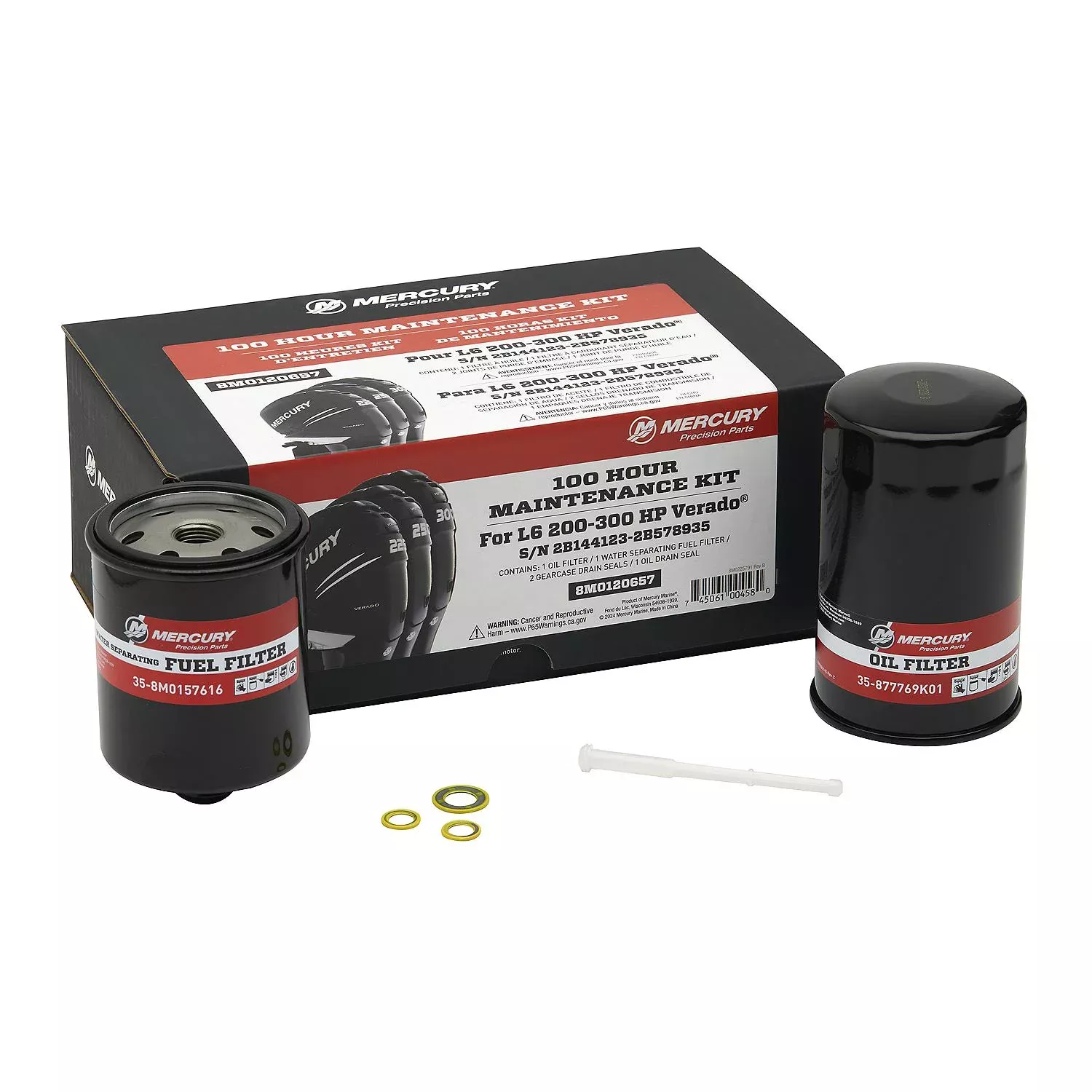 Mercury 8M0120657 L6 Verado 100 Hour Maintenance Kit 200–350hp