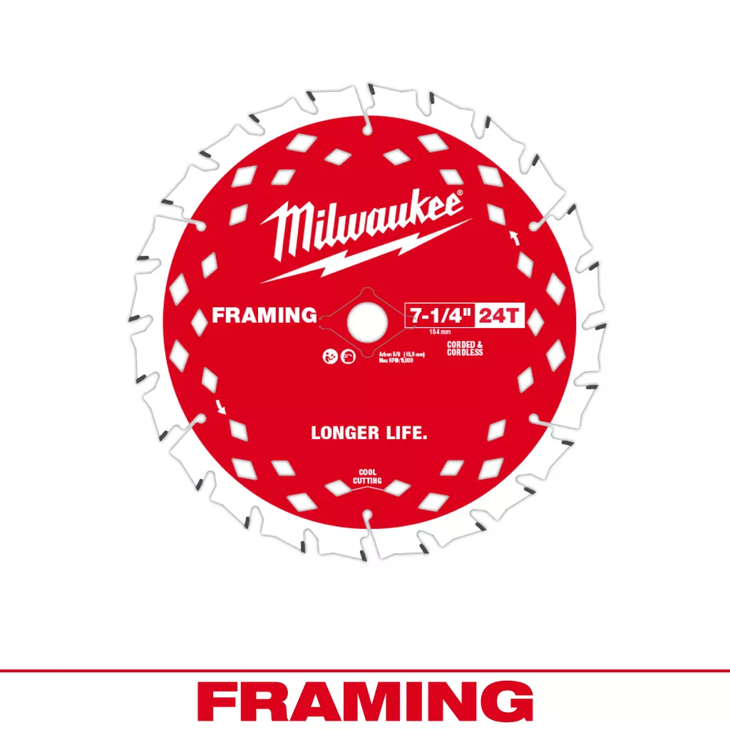 Milwaukee 48-40-0720 7-1/4" 24T Framing Circular Saw Blade