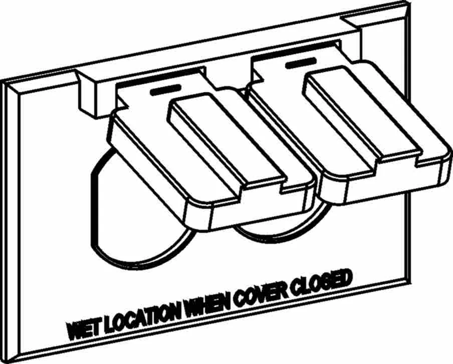 Orbit 1C-DH-W 1-Gang Weatherproof Device Cover, Horizontal Duplex, Device Mount - White