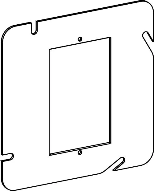 Orbit 51000 4-11/16" Square Flat 1-Gang Device Ring, Steel