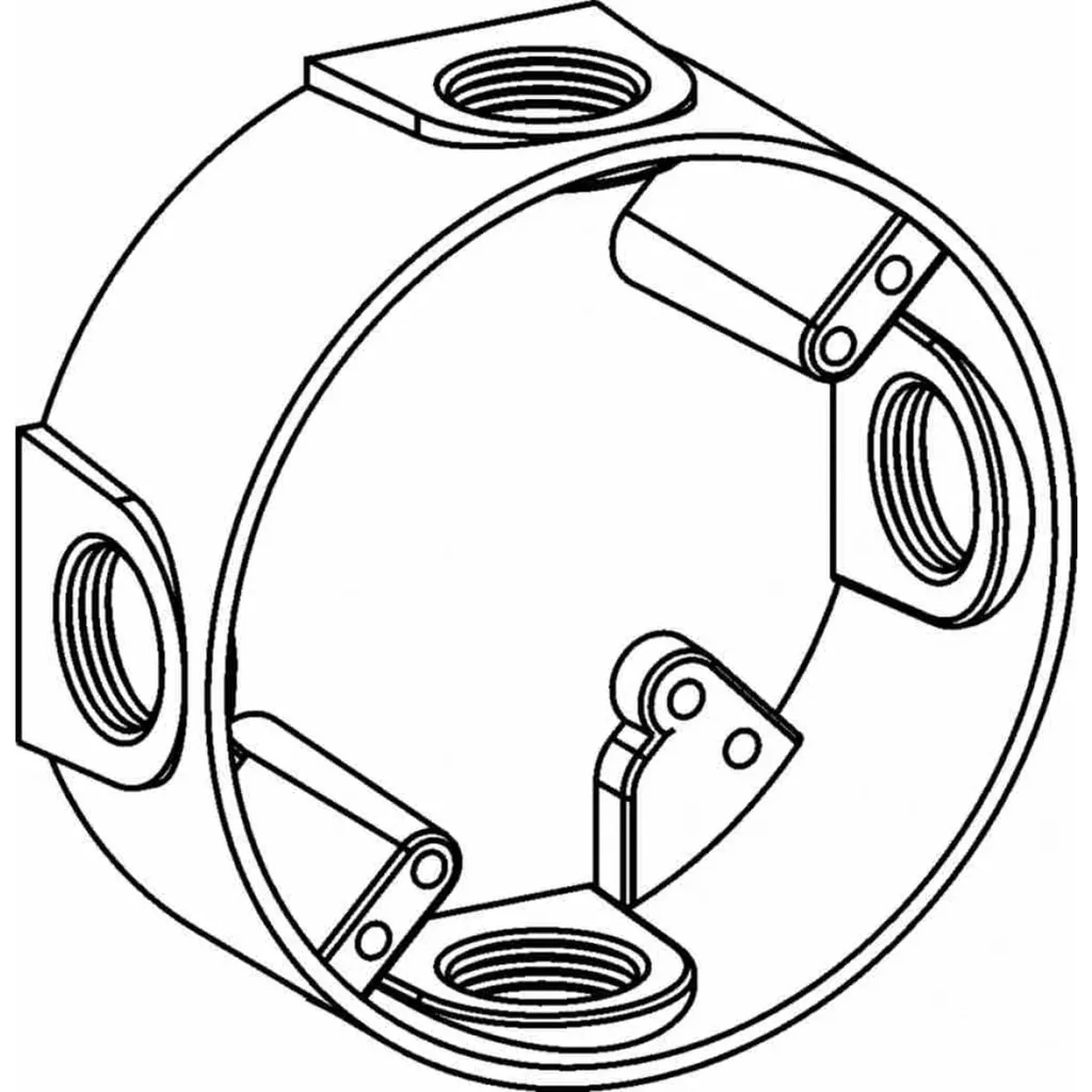 Orbit EXR50-4 4" Round Extension Ring, (4) 1/2" Hubs, 1-1/2" Deep - Gray