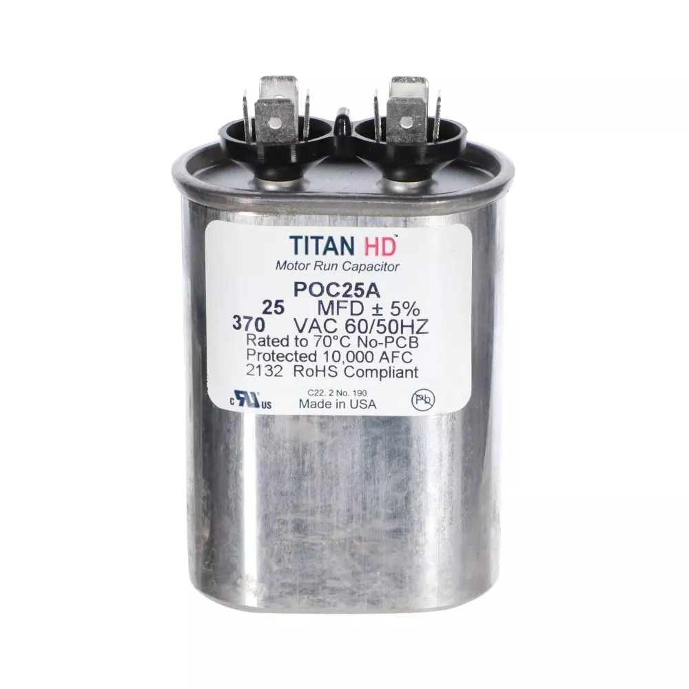 Packard POC25A Titan HD 25 MFD, 370V, Oval Run Capacitor