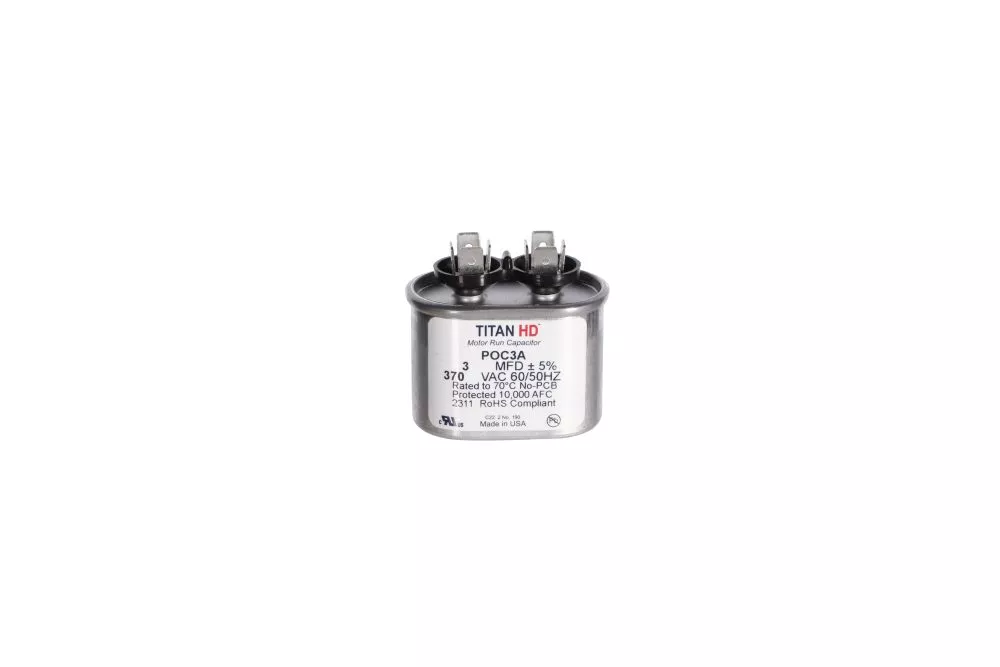 Packard POC3A Titan HD 3 MFD, 370V, Oval Run Capacitor