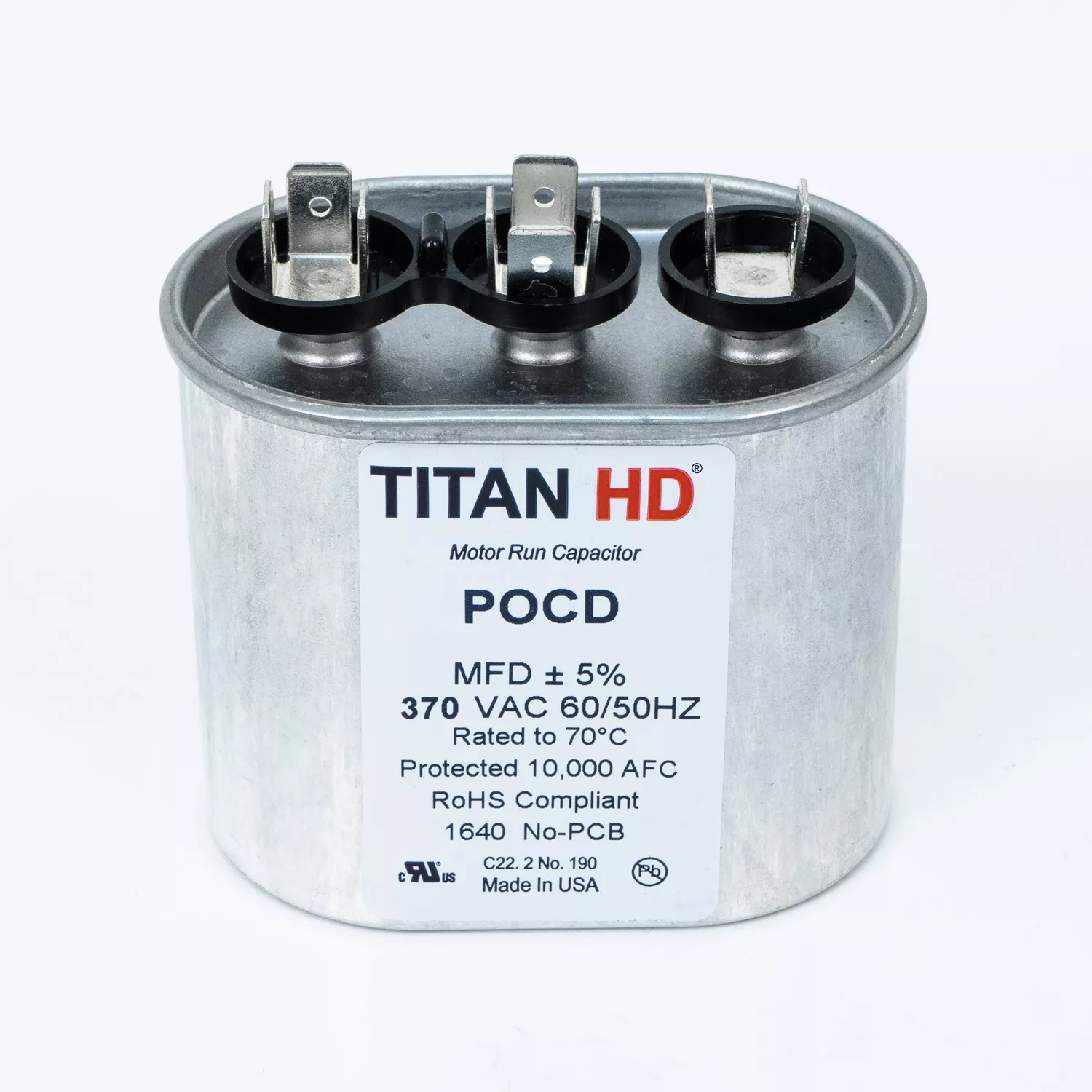 Packard POCD2010A Titan HD 20+10 MFD, 370V, Oval Dual Run Capacitor