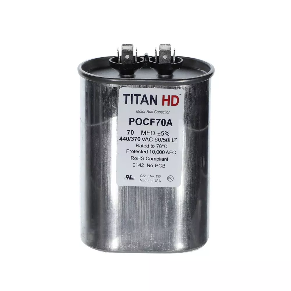 Packard POCF70A Titan HD 70 MFD, 440/370V, Oval Run Capacitor