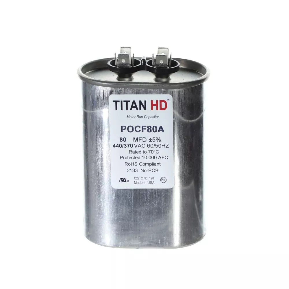 Packard POCF80A Titan HD 80 MFD, 440/370V, Oval Run Capacitor