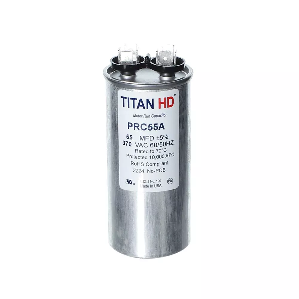 Packard PRC55A Titan HD 55 MFD, 370V, Round Run Capacitor