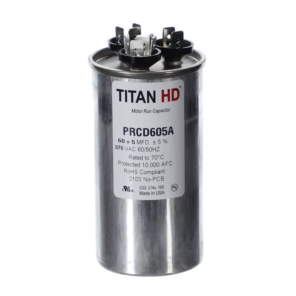 Packard PRCD605A Titan HD 60+5 MFD, 370V, Round Dual Run Capacitor