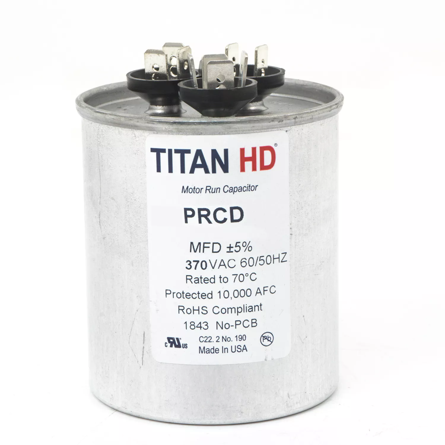 Packard PRCD805A Titan HD 80+5 MFD, 370V, Round Dual Run Capacitor