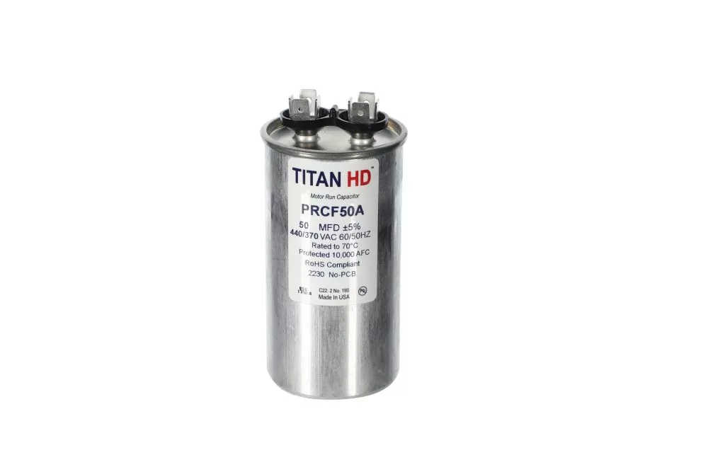 Packard PRCF50A Titan HD 50 MFD, 440/370V, Round Run Capacitor