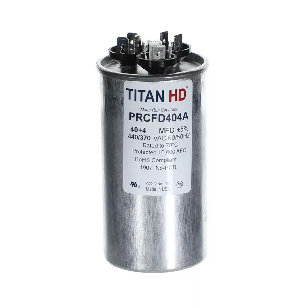 Packard PRCFD404A Titan HD 40+4 MFD, 440/370V, Round Dual Run Capacitor