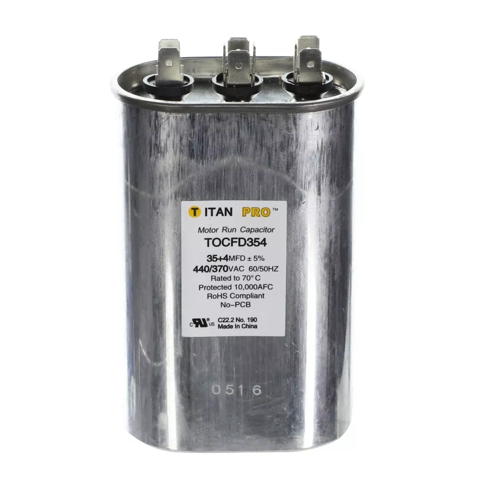 Packard TOCFD354 Titan ProCap 35+4 MFD, 440/370V, Oval Dual Run Capacitor