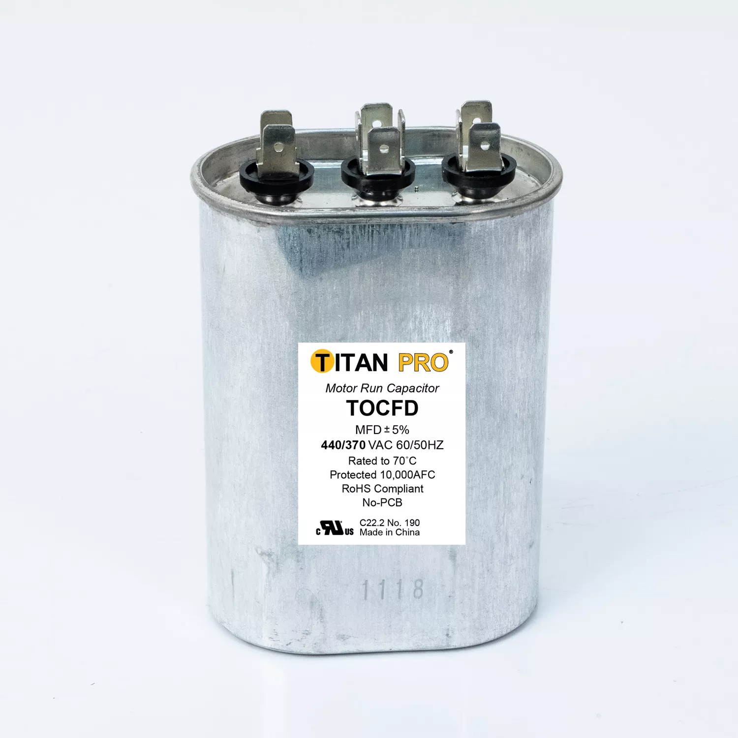 Packard TOCFD4075 Titan ProCap 40+7.5 MFD, 440/370V, Oval Dual Run Capacitor