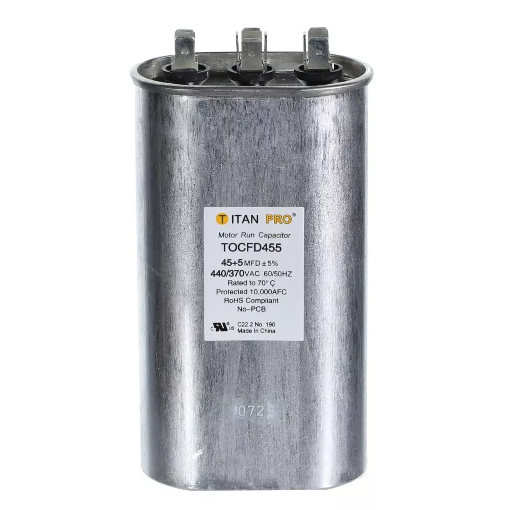 Packard TOCFD455 Titan ProCap 45+5 MFD, 440/370V, Oval Dual Run Capacitor