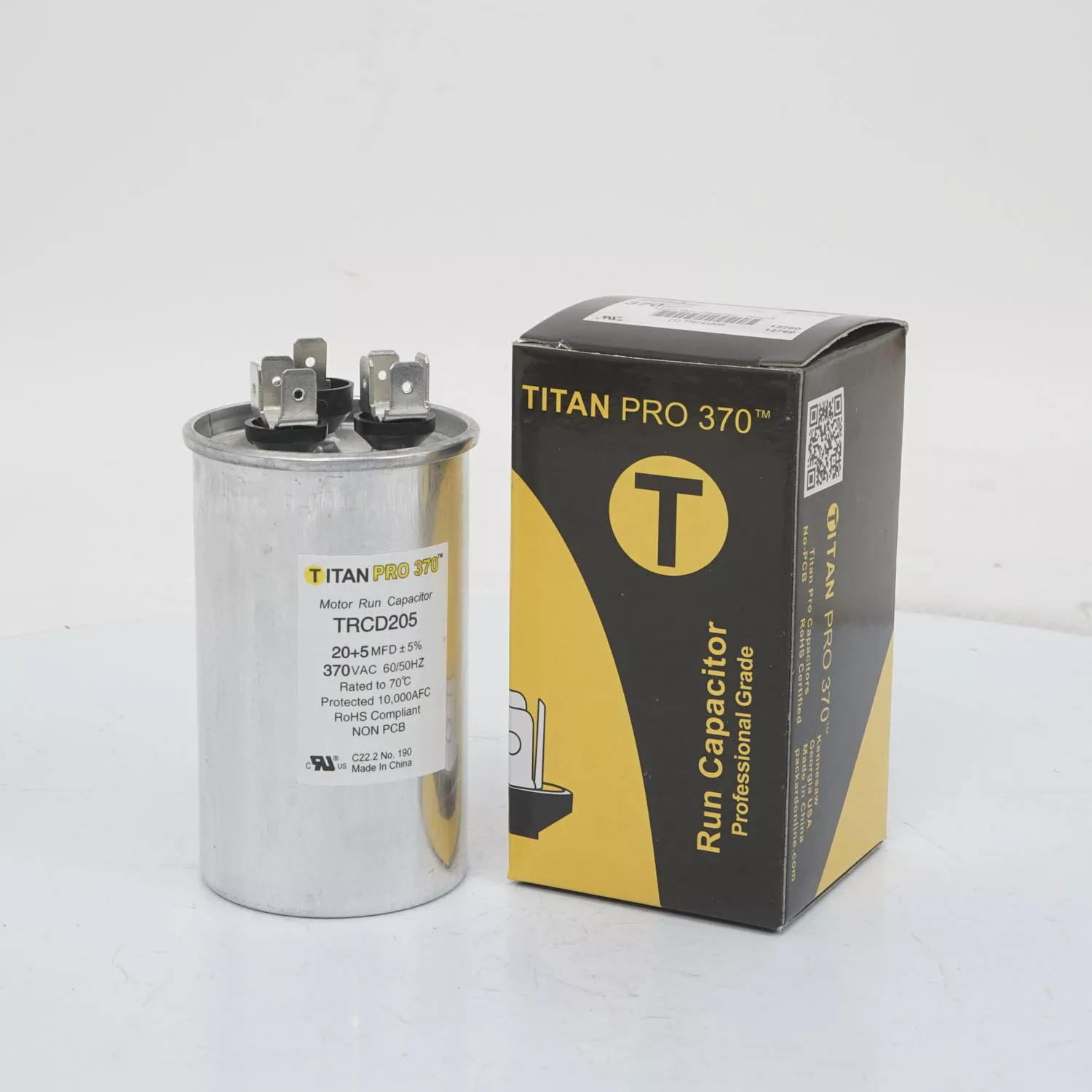 Packard TRCD205 Titan ProCap 20+5 MFD, 370V, Round Dual Run Capacitor