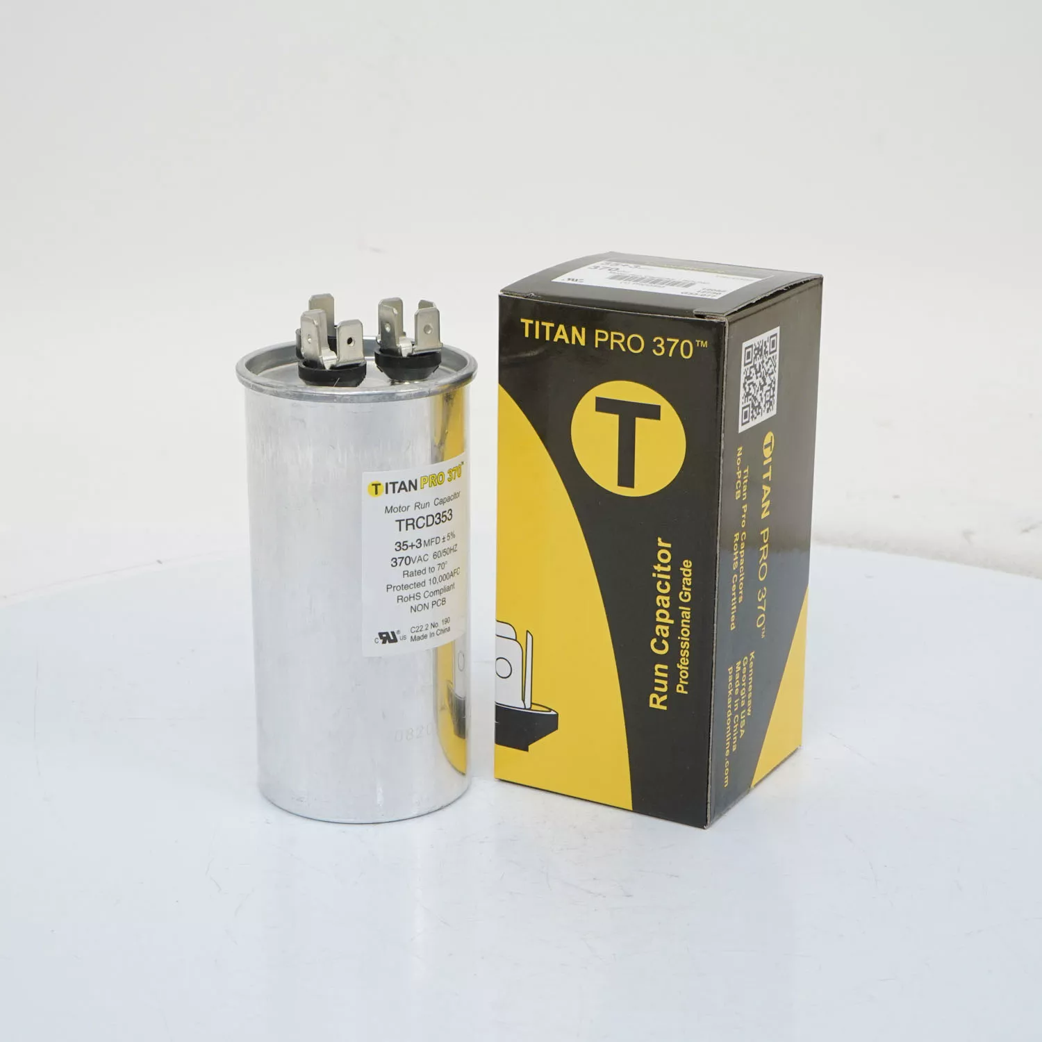 Packard TRCD353 Titan ProCap 35+3 MFD, 370V, Round Dual Run Capacitor