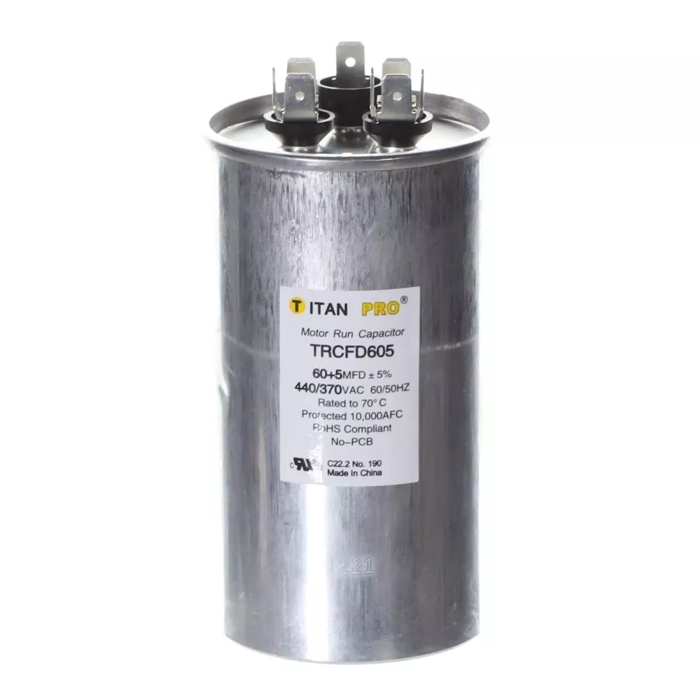 Packard TRCFD605 Titan ProCap 60+5 MFD, 440/370V, Round Dual Run Capacitor