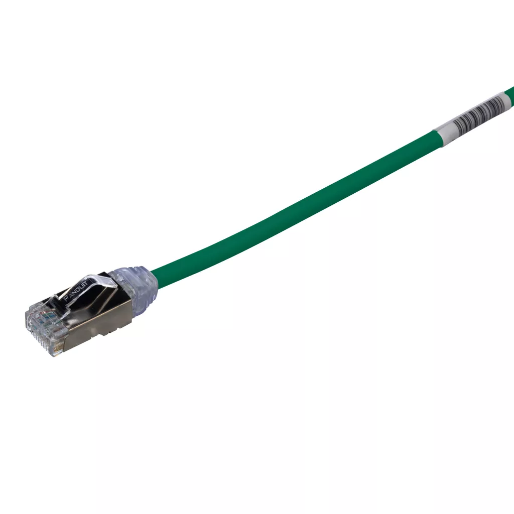 Panduit STP28X1MGR Cat 6A 28 AWG Shielded Patch Cord, 1 m, Green