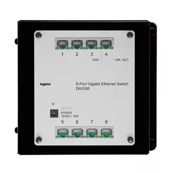 Pass & Seymour DA1008 12 Volt 2-Bay 8-Port Network Switch