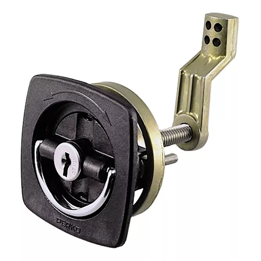 Perko Black Flush Lock 25 x 25 wOffset Cam Bar Flexible Polymer Strike 0931DP1BLK